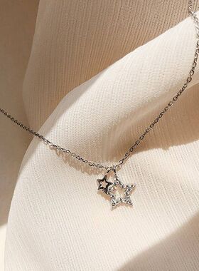 纯银星星五角星小清新森系项链