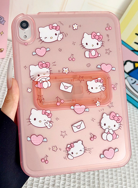 凯蒂猫KT苹果iPad11一体支架保护壳A16气囊软壳2025新款air7平板壳iPadpro11适用第10代九8轻薄air34彩绘56代