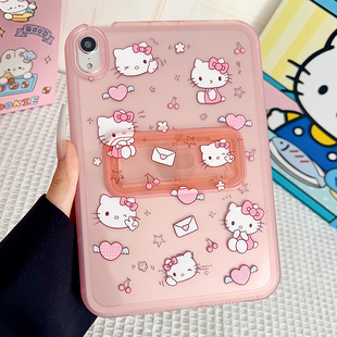 凯蒂猫KT苹果iPad11一体支架保护壳A16气囊软壳2025新款 air7平板壳iPadpro11适用第10代九8轻薄air34彩绘56代