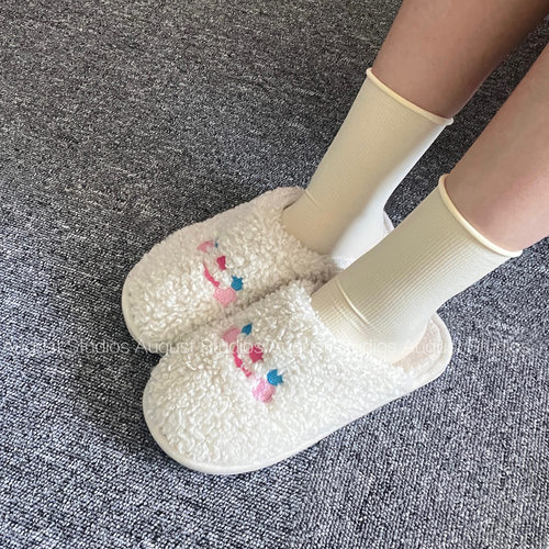 August Studios堆堆袜子女中筒袜ins春秋韩国日系简约黑色冰冰袜
