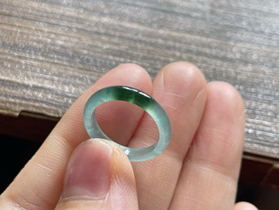 天然翡翠A货冰蓝绿指环，7号圈口，14.4-3.1-2.1，编码2514