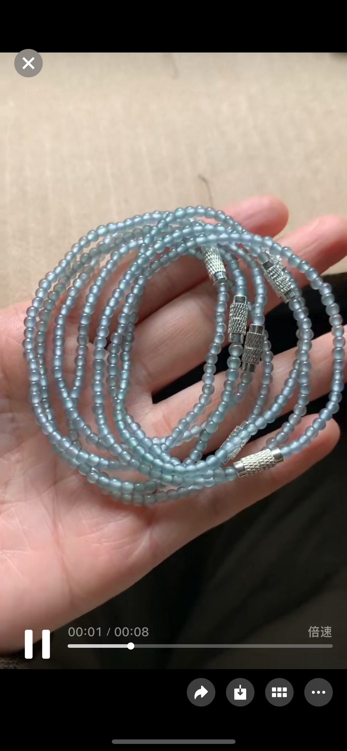 冰蓝小米珠手链