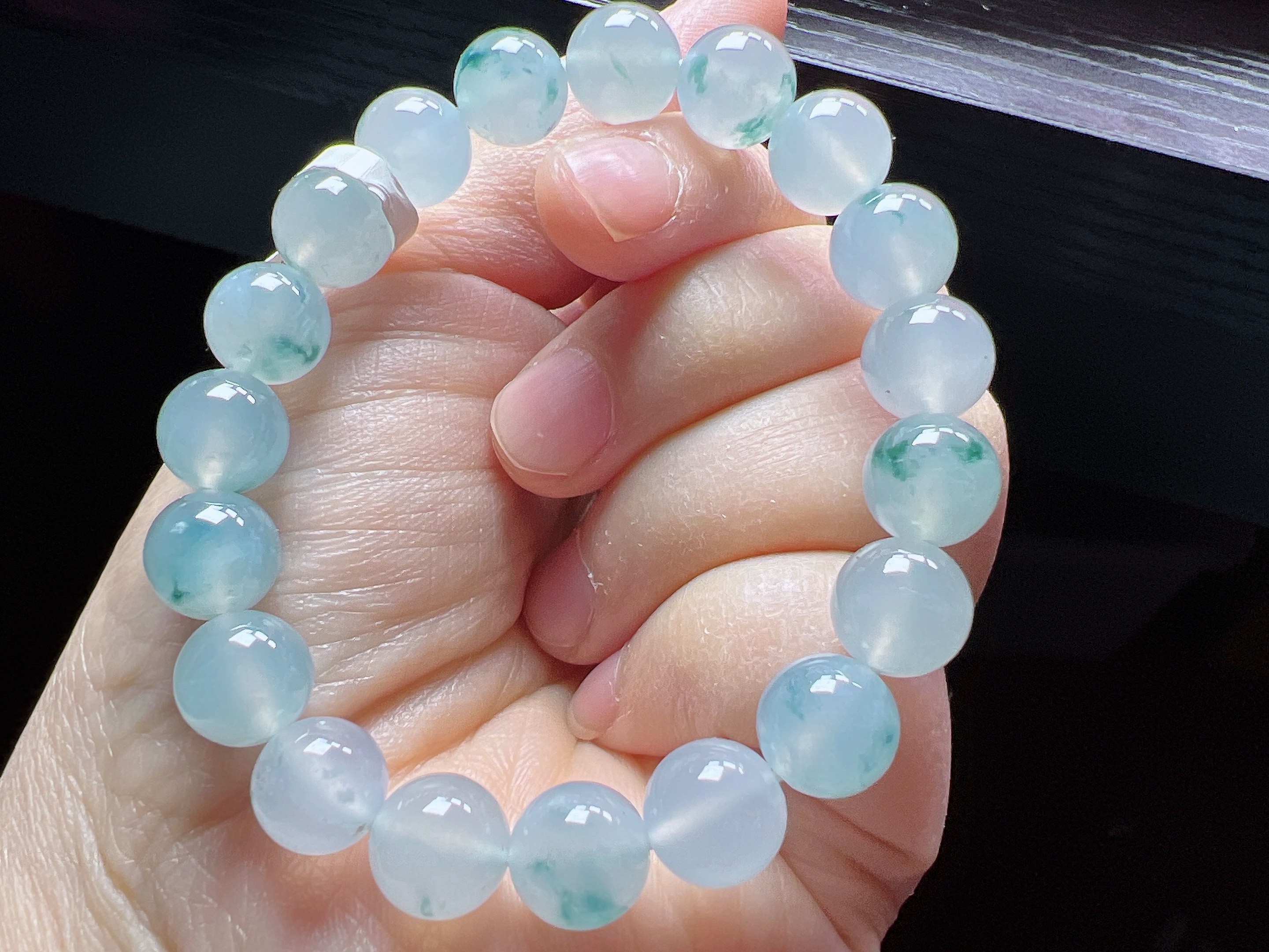 缅甸天然翡翠A货冰飘花手串，卡10.1，共19颗，花色灵动胶感十足,珠宝/钻石/翡翠,手链/手串,淘宝优惠券,粉丝福利购,淘宝优惠卷