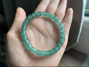 直切桶珠 共26颗 晴水色系 卡7.1 天然翡翠A货冰晴桶珠手串