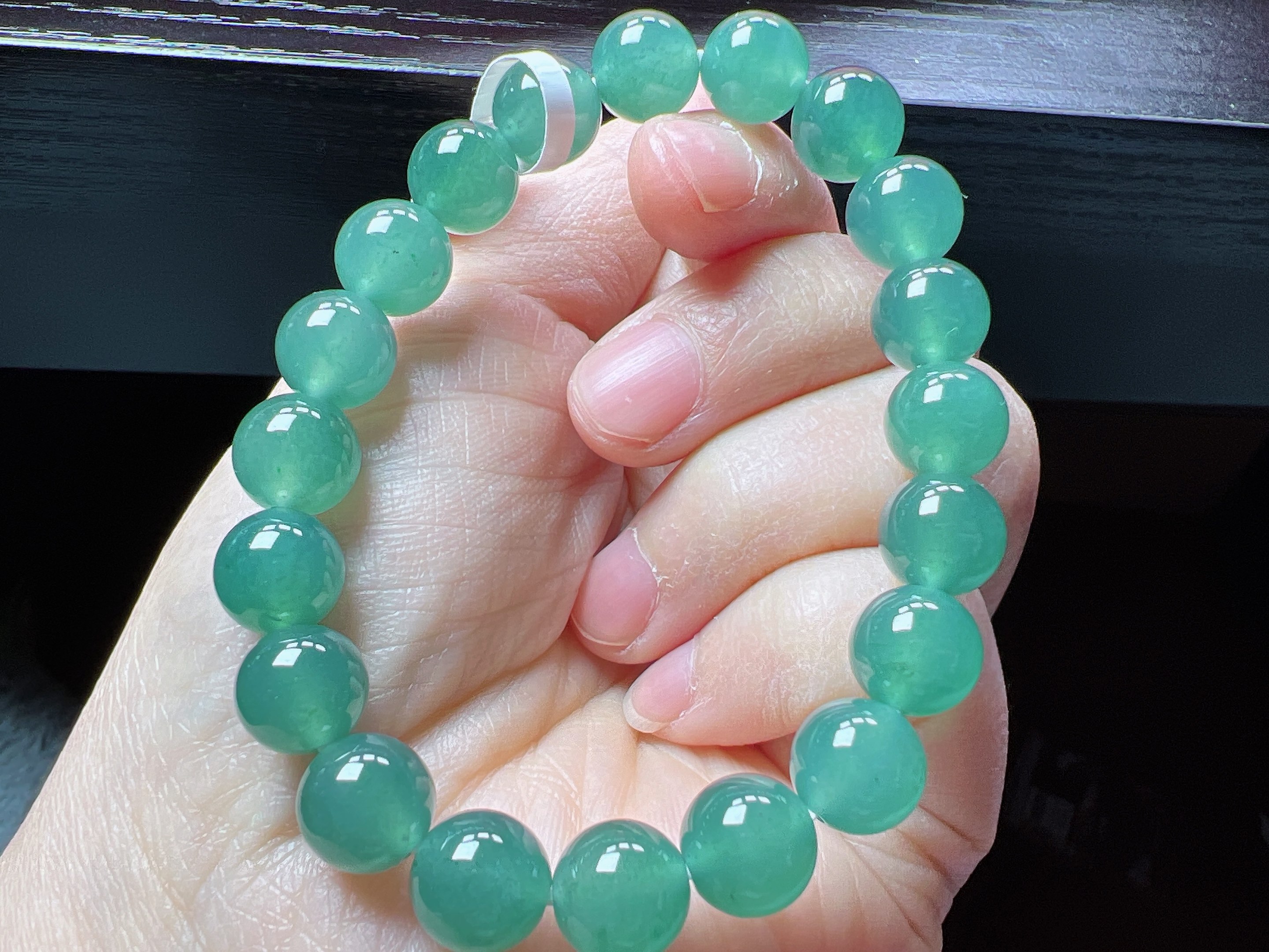 天然翡翠A货冰晴绿圆珠单圈手串，珠卡10，种水好，晴绿色系。,珠宝/钻石/翡翠,手链/手串,淘宝优惠券,粉丝福利购,淘宝优惠卷