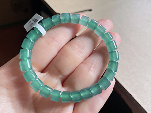 特色珠形 珠共26颗 珠卡7.1 天然翡翠A货冰晴桶珠手串