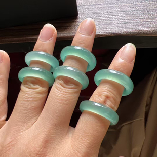 天然翡翠A货冰晴指环，版型正 10-21号圈口都有