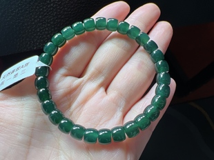 5.6 卡6.7 共30颗 精工归圆 天然翡翠A货老蓝水直切手串