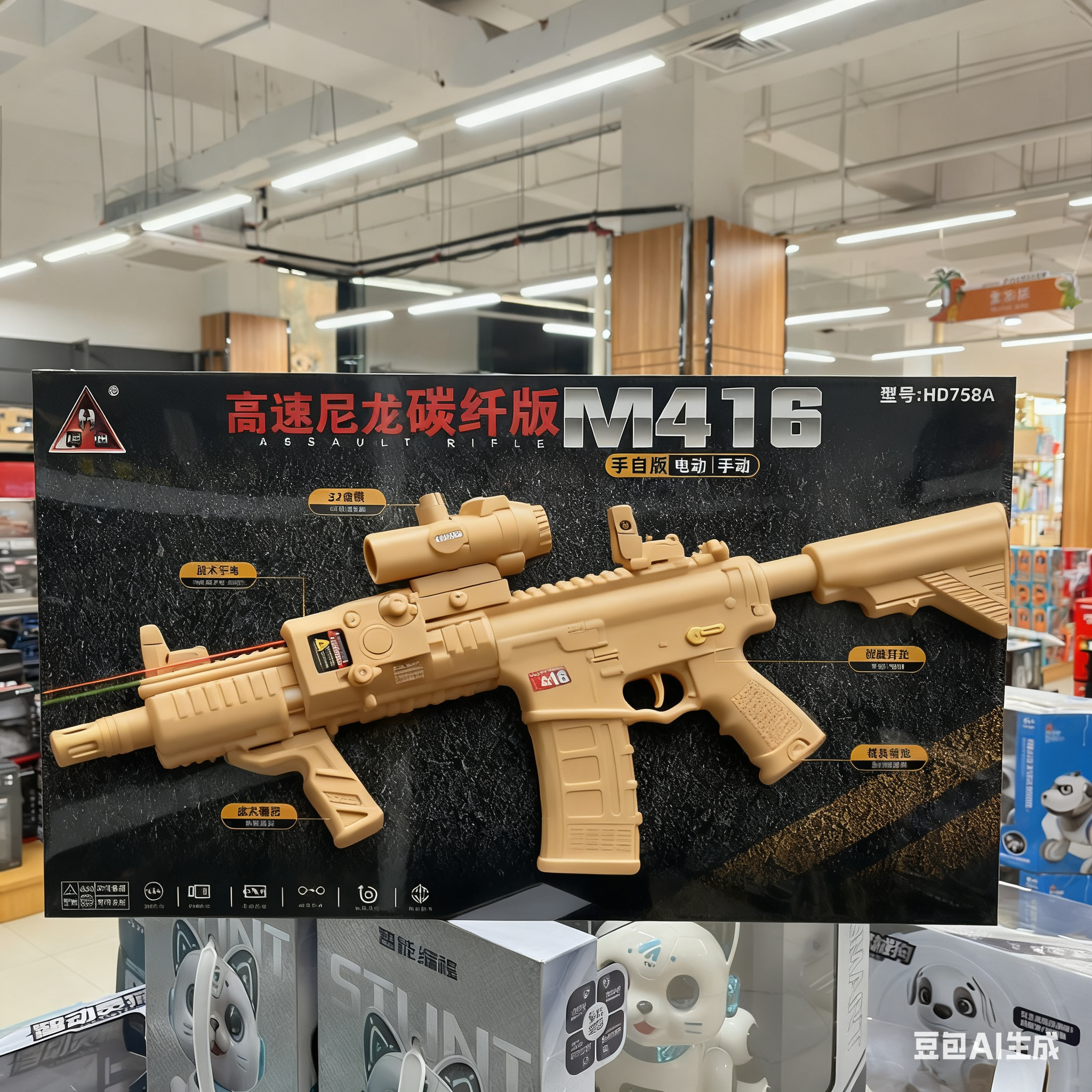 M416高速战术满配版电动连发玩具