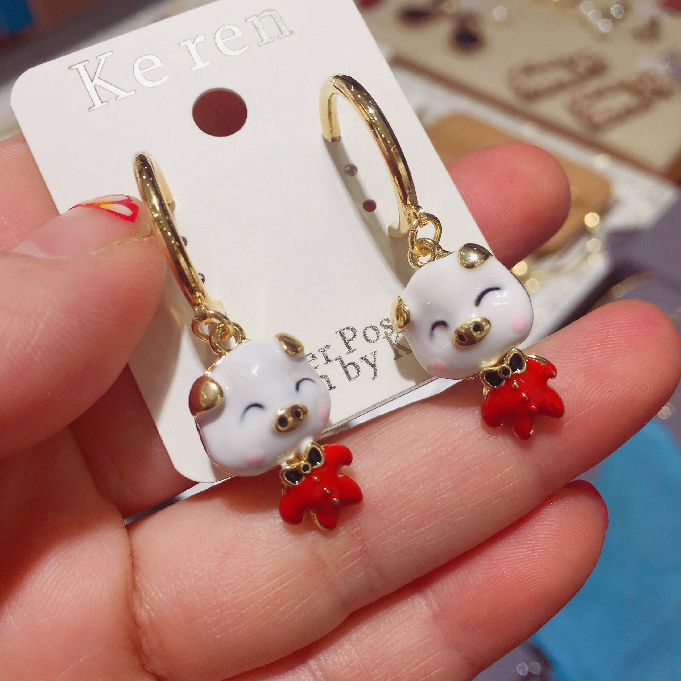 2019年猪年本命年小猪动物耳环