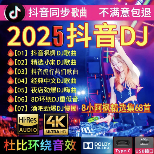 DJ枫枫喊麦车载U盘小宋2025最新小阿枫音乐串烧重低音热门舞曲