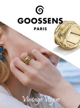 国内现货 法国巴黎GOOSSENS Ariane 宽版金色镀金戒指