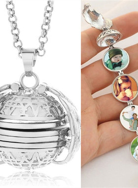 多层天使之翼翅膀相盒locket放照片相片精油扩散器可打开魔盒吊坠