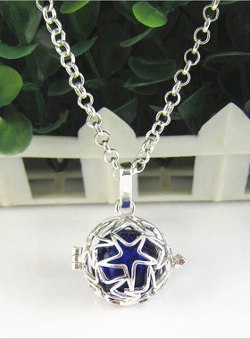 五角星镂空合金精油瓶扩香毛衣链