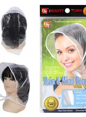 GD同款雨帽PE雨帽可反复使用透明雨帽Rain&Wind Bonnet出口原单