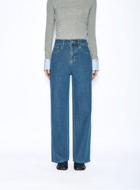 镇店主推|万向弹经典窄版直筒裤新春阔腿牛仔裤女663026