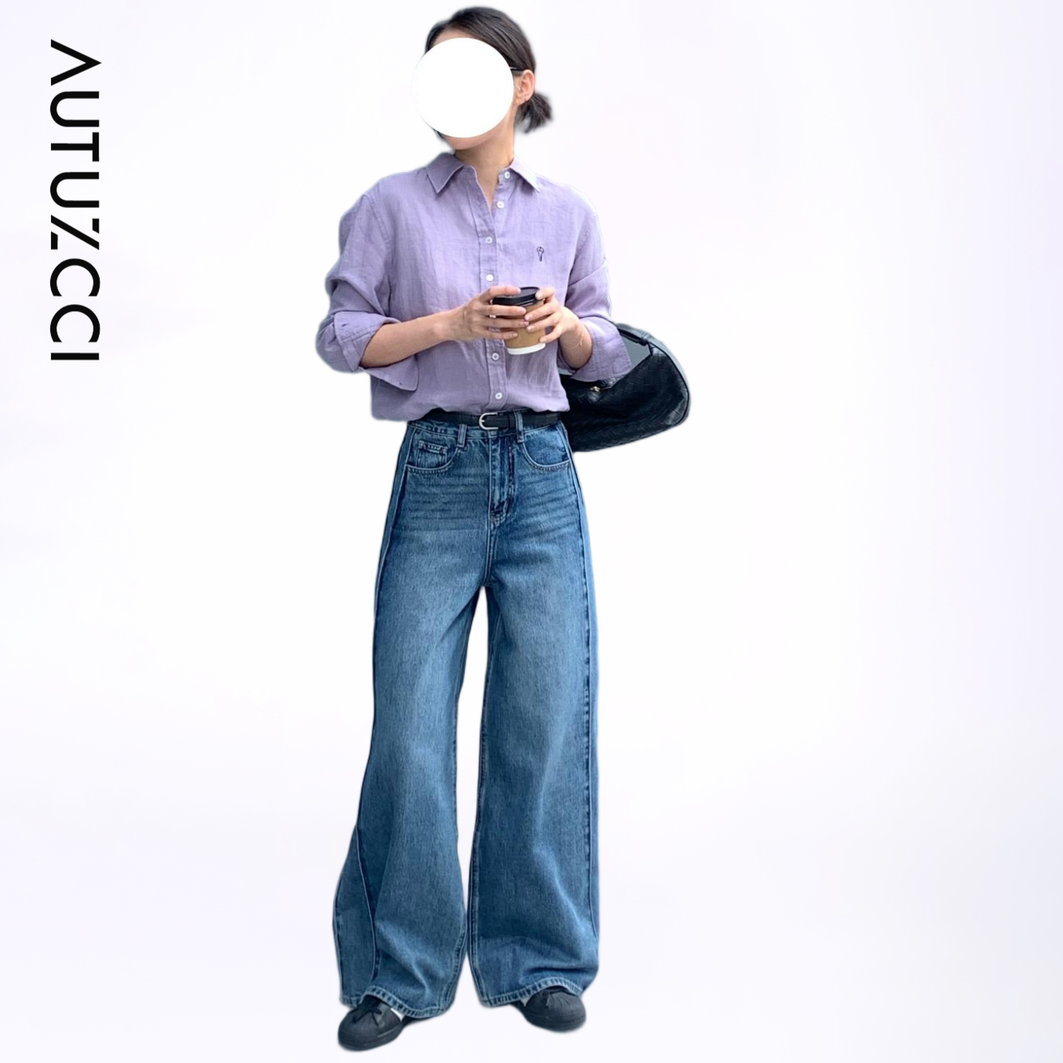 2025新款韩系立体挺缝线直筒拖地裤586084