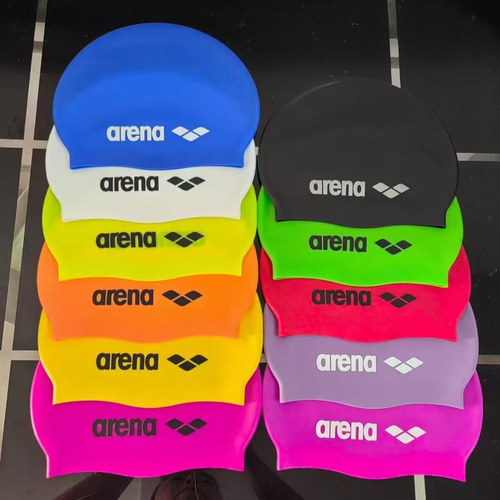 Arena/阿瑞娜泳帽女防水不勒头长发成人高弹力硅胶纯色男士游泳帽