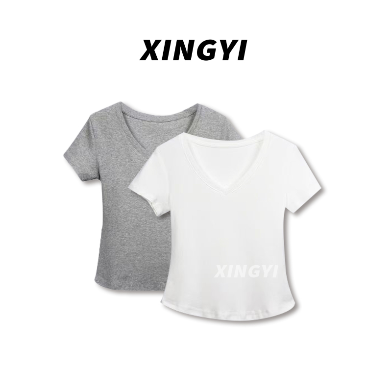 『XINGYI』基础百搭修身显瘦V领短袖打底衫XY9336