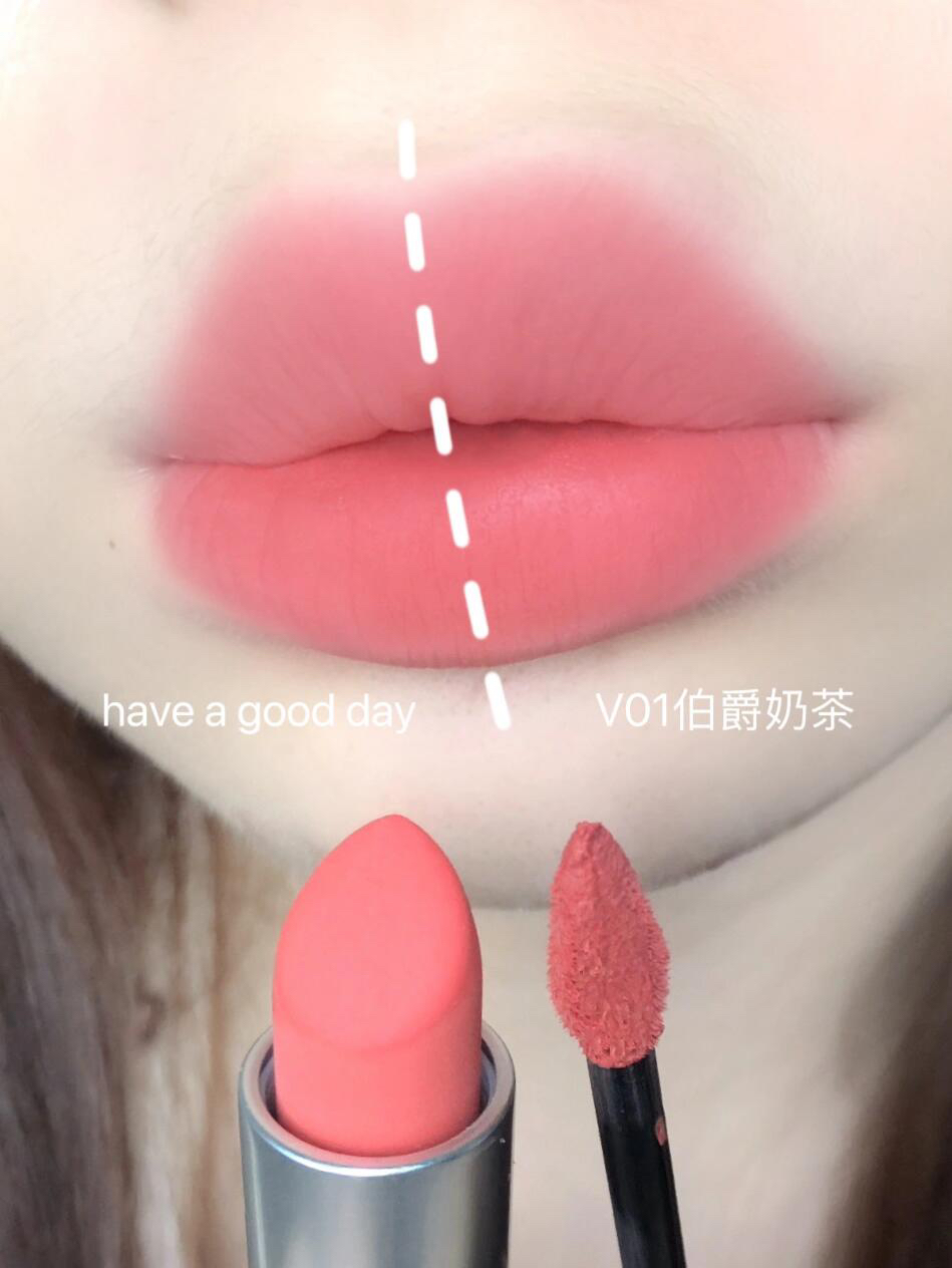 绝版但没完全绝奶杏蜜桃 Mooekiss木柯诗唇泥口红唇釉v01哑光持久