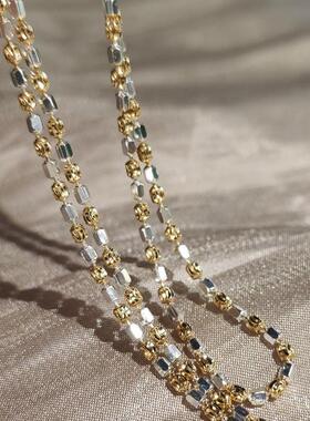 意大利精工车花珠爆闪项链