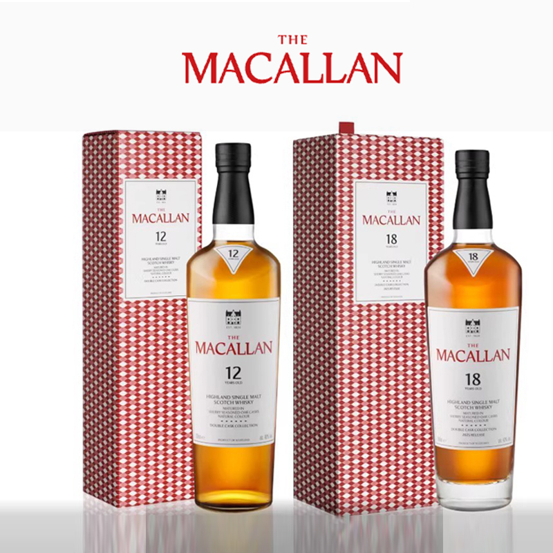 MACALLAN麦卡伦12年18年新版双雪莉桶单一麦芽苏格兰威士忌 700ml