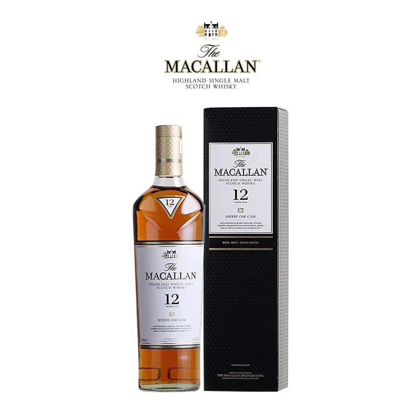 macallan 麦卡伦12年雪莉桶 单一麦芽威士忌 雪莉桶单桶洋酒 国行