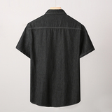 XL-8XL夏男休闲牛仔短袖衬衫时尚牛仔半袖衬衣加肥加大码1187-P55，男装T恤，星座802