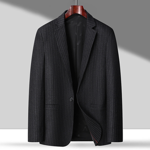2XL-8XL春装新款条纹大码西服毛料休闲西服外套XZ2390P165