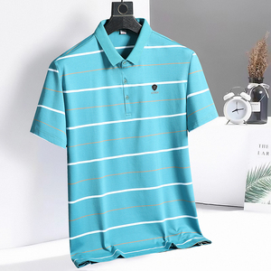 3XL-7XL直播高品质短袖t恤男条纹polo衫夏款翻领保罗体恤3310P58图片