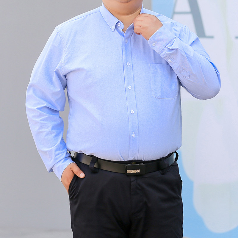 38-50码春装新款纯棉长袖衬衫男士工装全棉衬衣加肥大码CS03-P65，男装衬衫，星座802