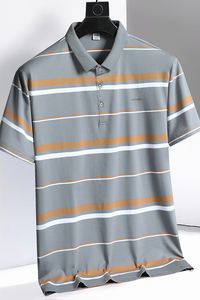 3XL-7XL男士条纹polo衫短袖商务休闲翻领保罗衫加肥加大3309P58图片