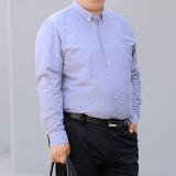 38-50码秋装新款纯棉长袖衬衫男士工装全棉衬衣加肥大码CS03-P65，男装衬衫，星座802