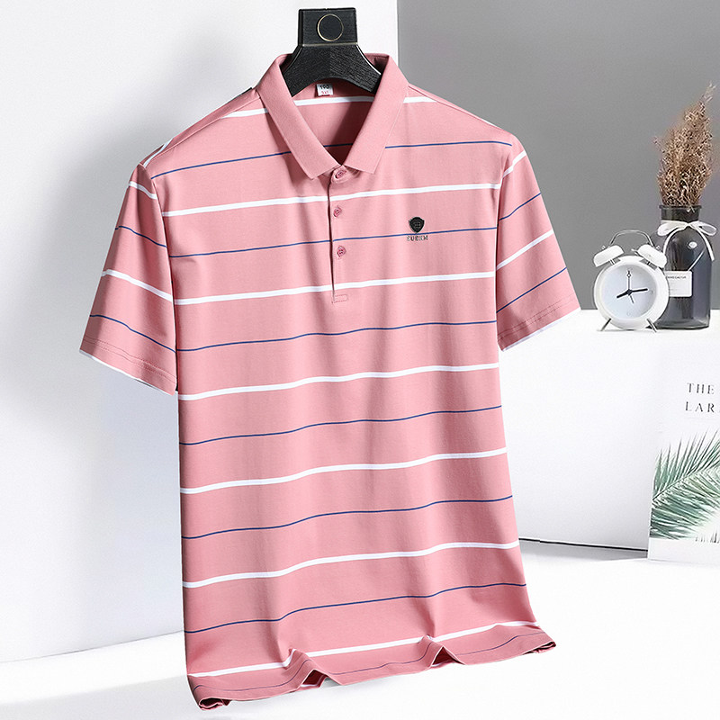 3XL-7XL直播高品质短袖t恤男条纹polo衫夏款翻领保罗体恤3310P58,男装T恤,星座802