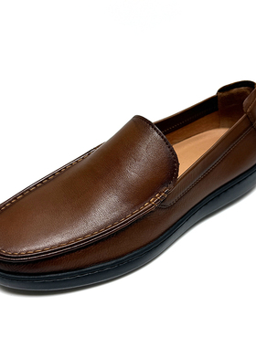 专柜正品莱尔斯丹男鞋时尚休闲舒适轻便牛皮一脚蹬乐福鞋41801