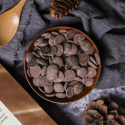 黑巧克力币100g 手工巧克力币纯可可脂26.5% 蛋糕烘焙DIY原材料