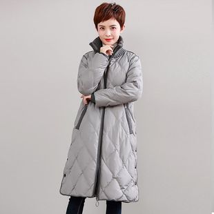中长款 时尚 中老年女装 外套棉衣40岁50大码 秋冬棉袄潮 洋气妈妈冬装