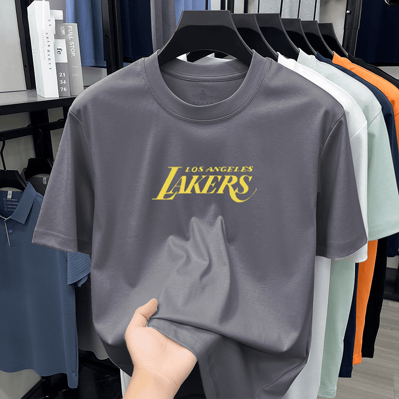 奥莱折扣/有运费险/运动休闲100%棉T恤/湖人队T恤篮球服宽松短袖