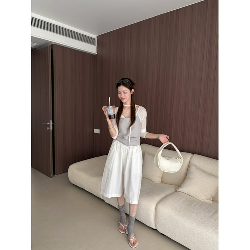 希宥HOUSE 夏上新清爽感亚麻天丝外搭吊带