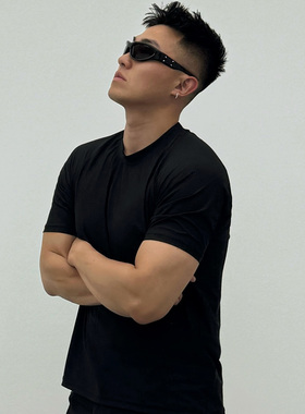 DaeeWooo“空调”T恤凉感速干防晒透气运动休闲健身百搭插肩短袖