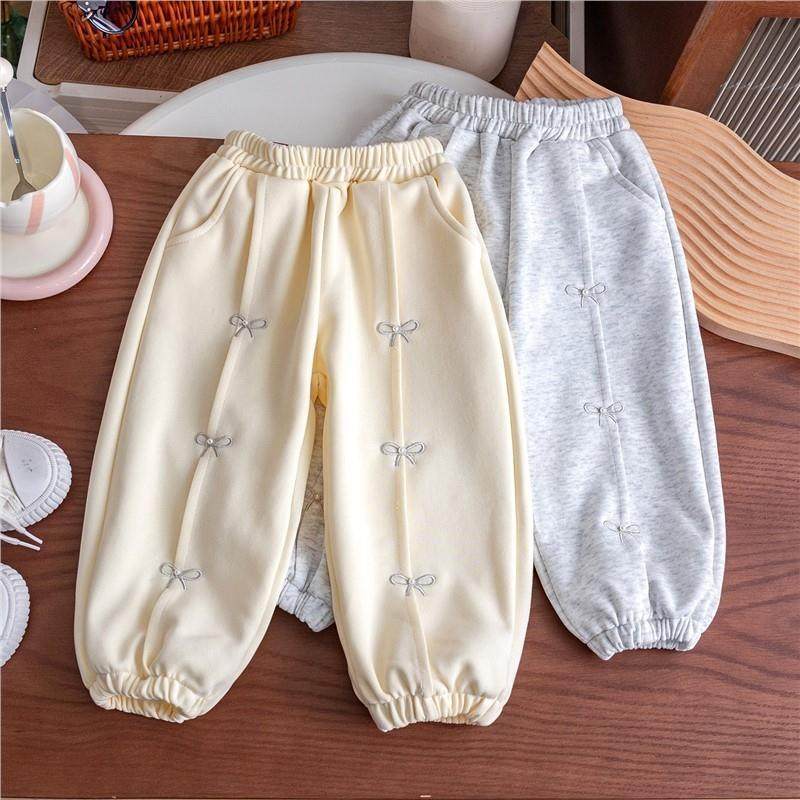 女童秋装2025新款卫裤女宝宝洋气韩版裤子儿童口袋春秋束脚长裤