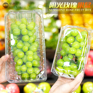 鲜元 盒加厚透明水果店打包盒 800克高档葡萄阳光玫瑰精品塑料包装