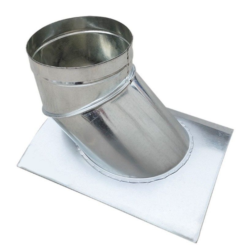 镀锌白铁皮风管斜插螺旋管的马鞍主管分接支管排风管管道分接口可