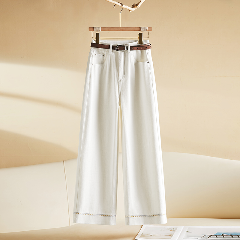 九分直筒牛仔裤女2025秋季新款高腰显瘦百搭小个子春秋垂感阔腿裤