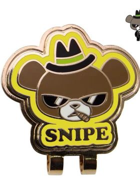 日本大阪熊SNIPE高尔夫配件卡通球位标马克mark帽夹城市猎人小熊