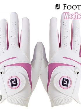 Footjoy WeatherSof高尔夫手套golf女士皮+革双手一双 颜色随机