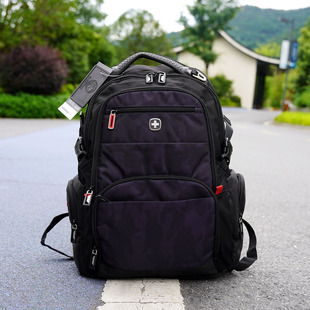 瑞士军士刀双肩包男商务休闲电脑背包大容量旅行书包高中大