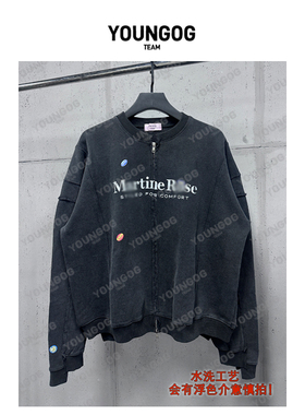 YOG【MarineRose双拉链外套】450克潮牌秋季街头美式复古男女长袖
