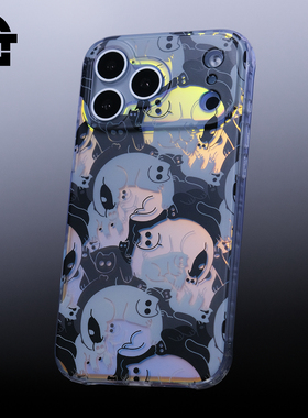 [猫猫·迷彩·骷髅]苹果手机壳 iphone16ProMax 双层IMD抗黄软壳 iphone15 14 Pro可爱猫咪情侣创意 GGT LAB