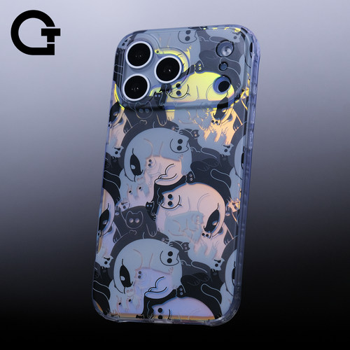 [猫猫·迷彩·骷髅]苹果手机壳 iphone16ProMax 双层IMD抗黄软壳 iphone15 14 Pro可爱猫咪情侣创意 GGT LAB